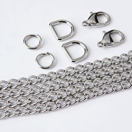 Stainless steel bag chain 6.5mm flat chanel chain Stainless steel bag chain 6.5mm flat chanel chain
