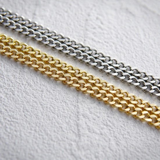 Stainless steel bag chain 6mm YSL flat chain