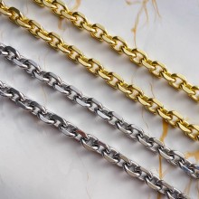 Stainless steel bag chain 6mm flat diamond chain Stainless steel bag chain 6mm flat diamond chain