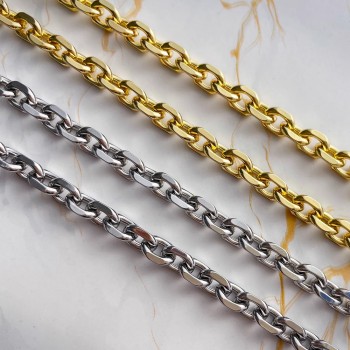 Stainless steel bag chain 6mm flat diamond chain