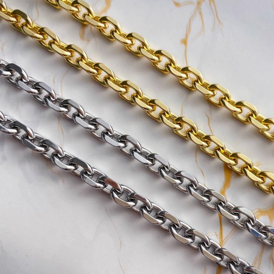 Stainless steel bag chain 6mm flat diamond chain Stainless steel bag chain 6mm flat diamond chain