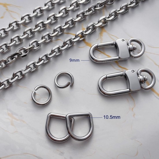 Stainless steel bag chain 6mm flat diamond chain Stainless steel bag chain 6mm flat diamond chain