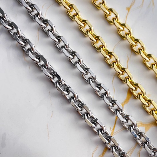 Stainless steel bag chain 6mm flat diamond chain Stainless steel bag chain 6mm flat diamond chain