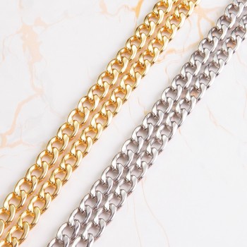 Stainless steel bag chain 7.5mm flat Egg chain