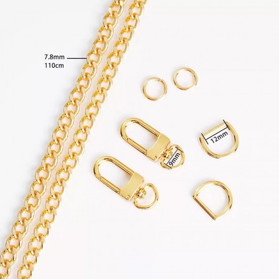 Stainless steel bag chain 7.8mm flat chanel chain