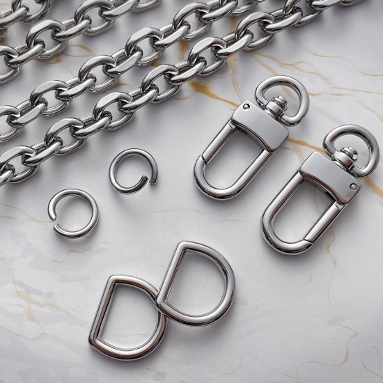 Stainless steel bag chain 8mm flat diamond chain