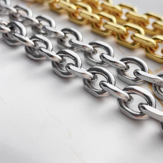 Stainless steel bag chain 8mm flat diamond chain
