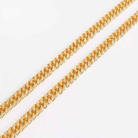 Stainless steel bag chain 8mm flat double weave chain
