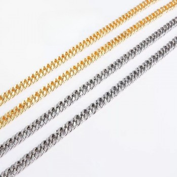 Stainless steel bag chain 8mm flat double weave chain
