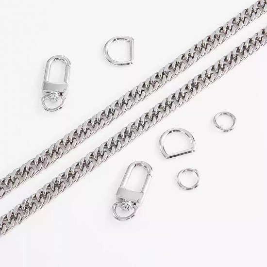 Stainless steel bag chain 8mm flat double weave chain