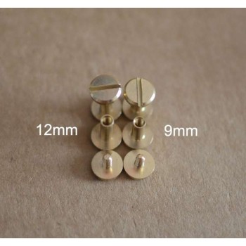 Solid brass Chicago screw belt screw 9mm 12mm 15pcs/lot