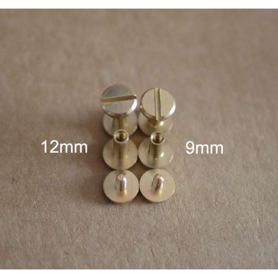 Solid brass Chicago screw belt screw 9mm 12mm 15pcs/lot
