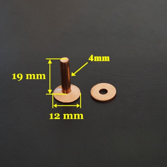Red copper solid brass permanence Rivets & Burrs 50 per pk.