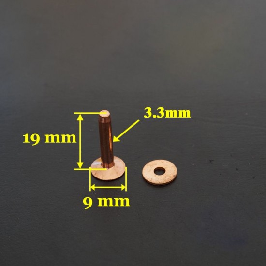 Ochoos 2x8mm 1000pcs Solid Red Copper Rivets Burrs Permanent Fasteners Gauge Tack
