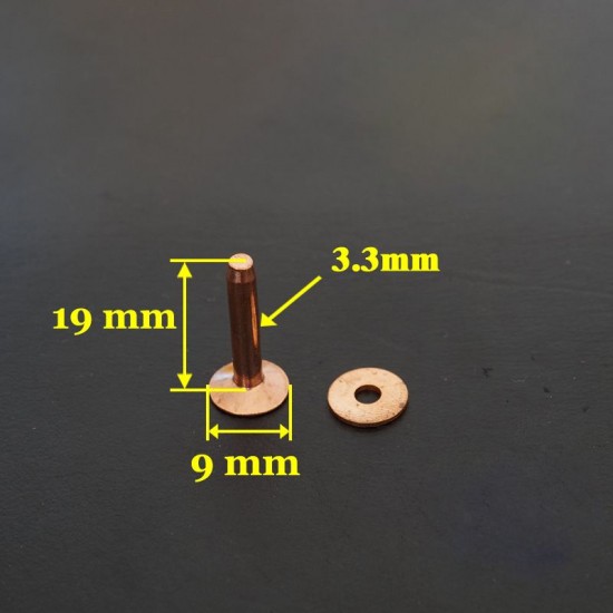 Red copper solid brass permanence Rivets & Burrs 50 per pk.
