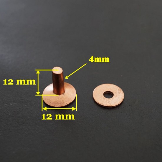 Red copper solid brass permanence Rivets & Burrs 50 per pk.