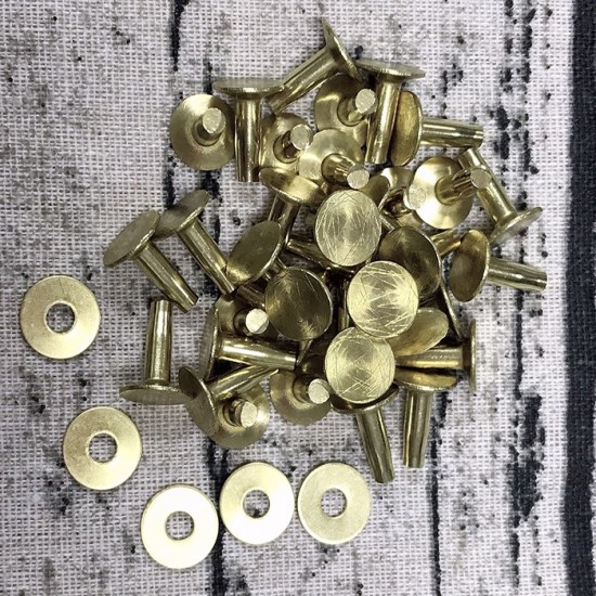 Red copper solid brass permanence Rivets & Burrs 50 per pk.