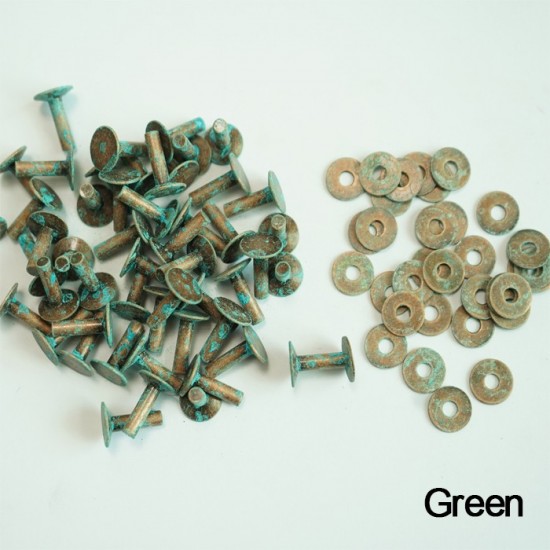 Red copper solid brass permanence Rivets & Burrs 50 per pk.