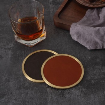 Solid brass coaster cup mat 2pc/lot