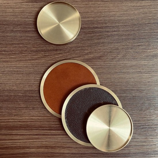 Solid brass coaster cup mat 2pc/lot