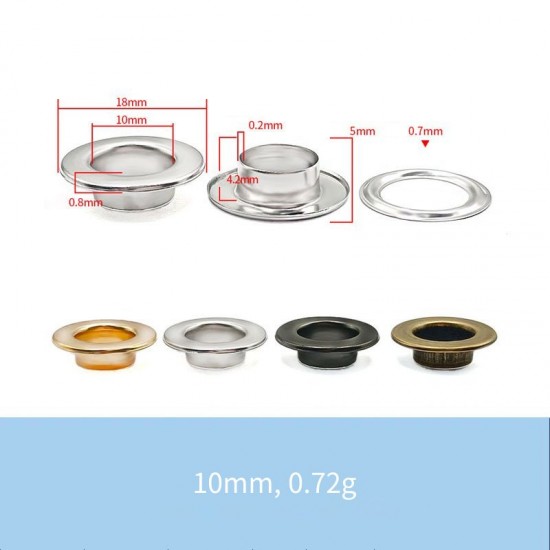 Solid brass flat face eyelet, 100pc/lot