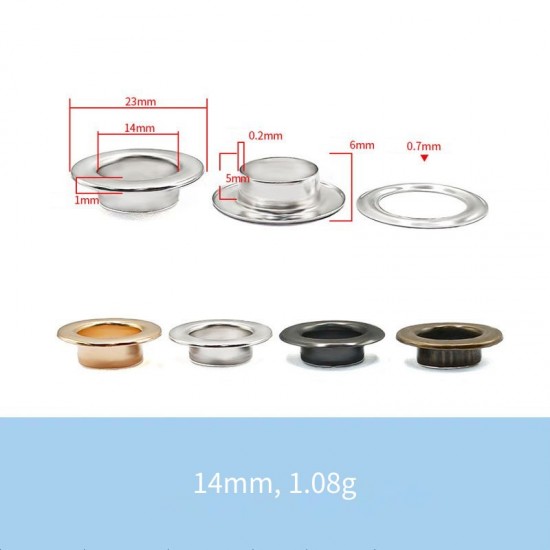 Solid brass flat face eyelet, 100pc/lot