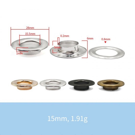 Solid brass flat face eyelet, 100pc/lot