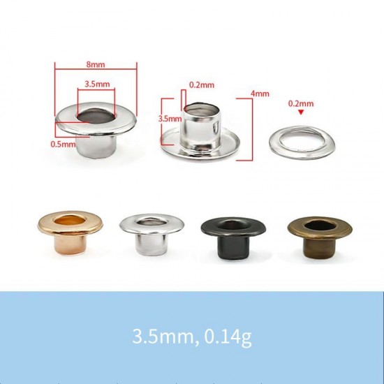 Solid brass flat face eyelet, 100pc/lot