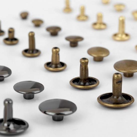 High quality solid brass double cap rivets 100 per pk