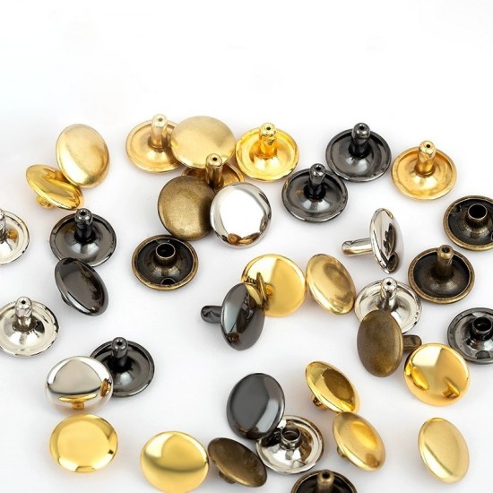 High quality solid brass double cap rivets 100 per pk
