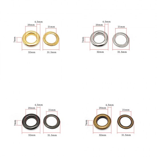 Solid brass round face eyelet, 100pc/lot
