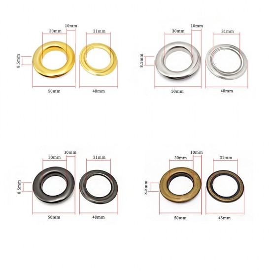 Solid brass round face eyelet, 100pc/lot