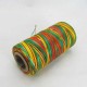 Hand stitching waxed colorful thread