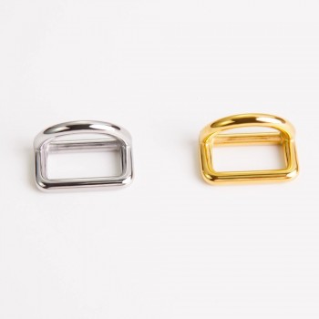 Stainless steel double square Dee ring 15mm, 2pcs/lot