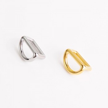 Stainless steel double square Dee ring 15mm, 2pcs/lot