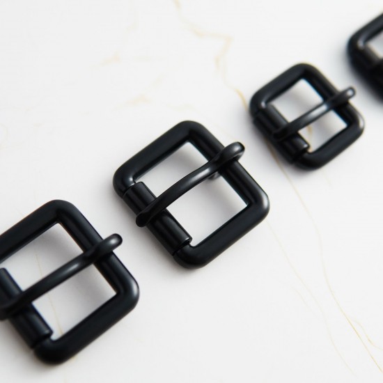 4pc/lot black alloy cylinder pin strap buckle