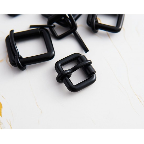4pc/lot black alloy cylinder pin strap buckle