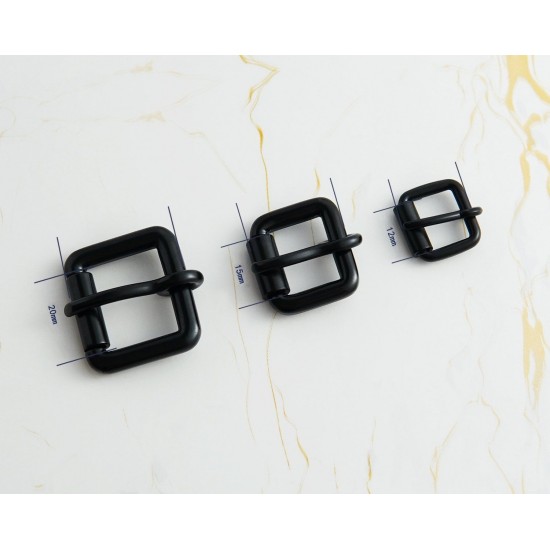 4pc/lot black alloy cylinder pin strap buckle