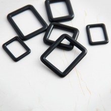 10pc/lot black alloy square buckle