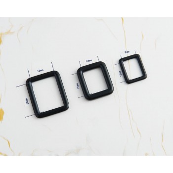 10pc/lot black alloy square buckle