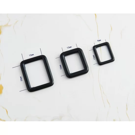 Square Buckle Without Spring black, alloy, square buckle
