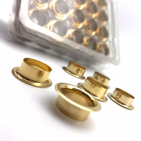 Chanel stainless steel 18K real gold plating  eyelet, grommet, 20pc/lot