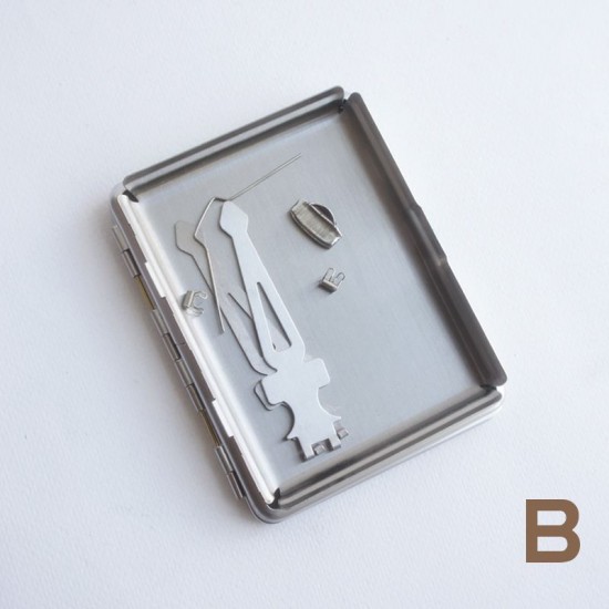 Stainless steel Cigarette case diy kit, 2pc/lot
