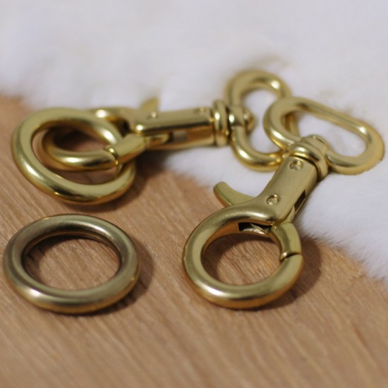 World debut, TOP quality, order making solid brass hardware, 2 pieces of dog hooks with 2 rings