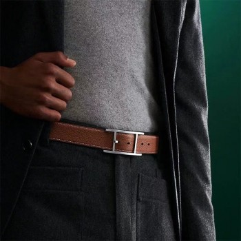High quality stainless steel Hermes 32mm Quentin reversible waist belt buckle