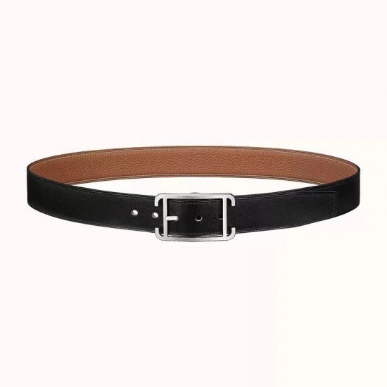 High quality stainless steel Hermes Society reversible waist belt buckle