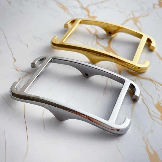 High quality stainless steel Hermes Society reversible waist belt buckle