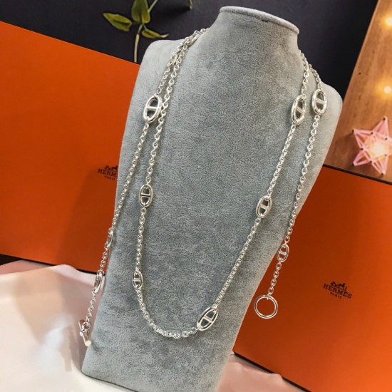 Hermes quality, stainless steel, Hermes De Ancre chain, necklace