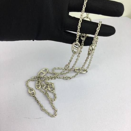 Hermes quality, stainless steel, Hermes De Ancre chain, necklace