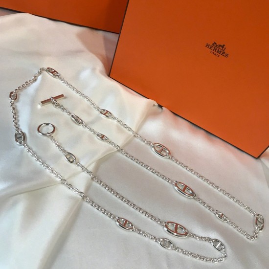 Hermes quality, stainless steel, H De Ancre chain, necklace